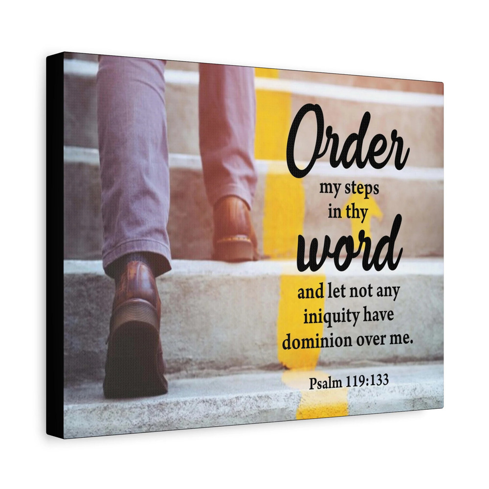 Scripture Canvas Dominion Over Me Psalm 119:133 Christian Wall Art Bible Verse